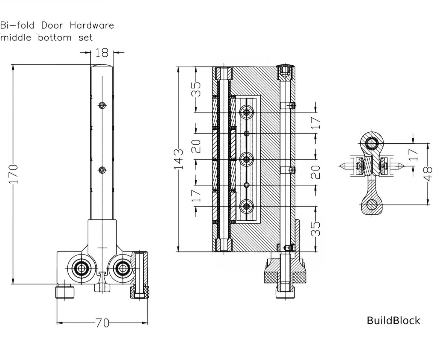 Bifold Bottom Roller drawing