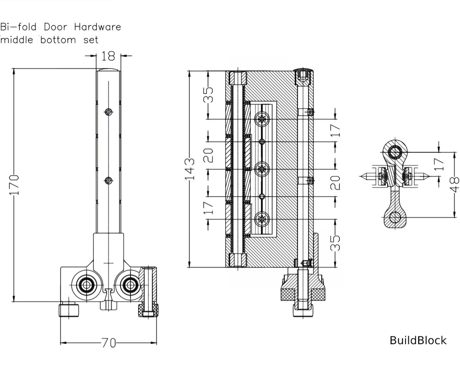 Bifold Bottom Roller drawing