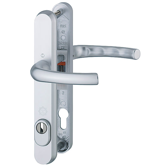 white hoppe door handles