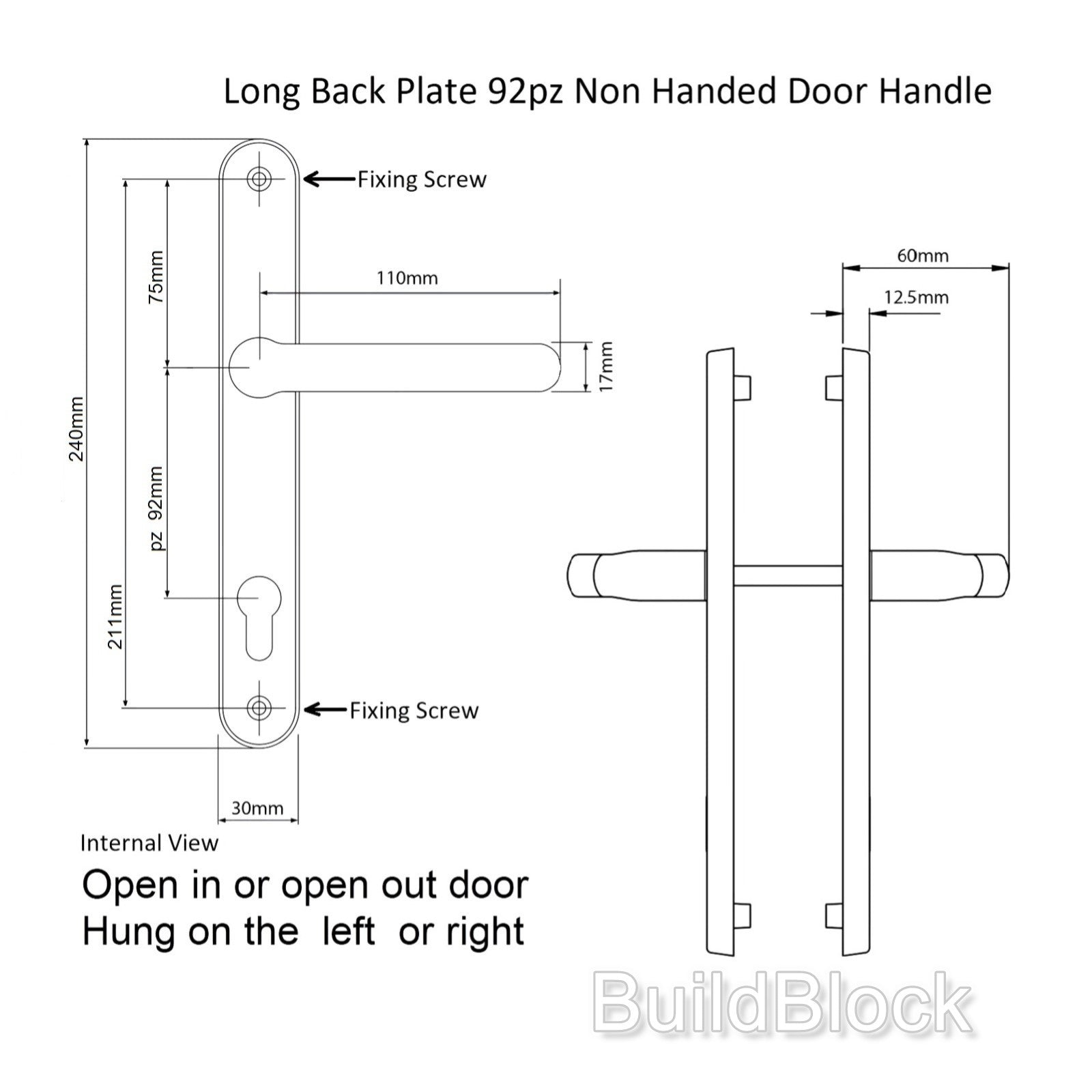 240mm Door Handle